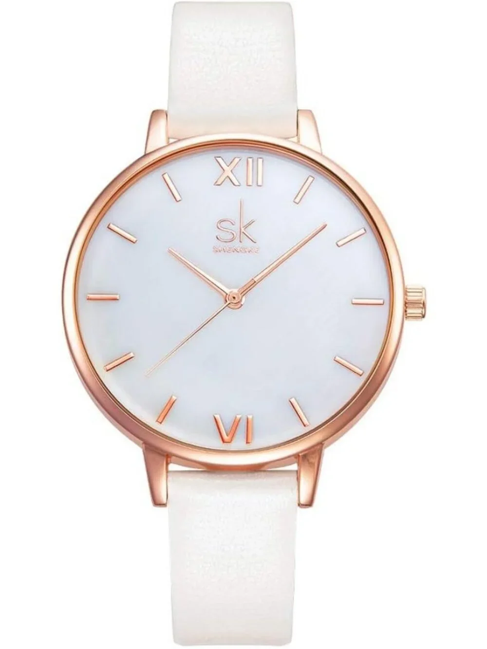 Women's Rose Gold Creative Simplicity Genuine Leather Elegant Wrist Watches